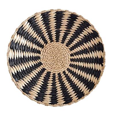 Woven Wall Basket Decor - Hanging Natural Wicker Seagrass Flat