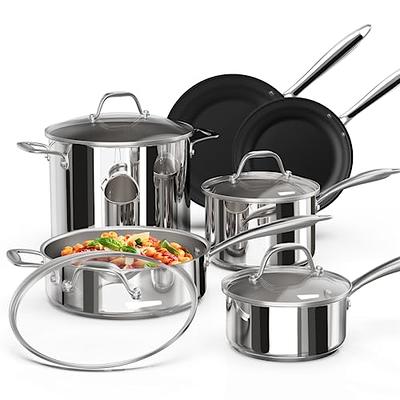 MAISON ARTS Induction Cookware Set - 10 Piece Nonstick Pots and Pans with  Detachable Handle, Black Granite Cooking Set, Ideal for Camping and RVs -  Yahoo Shopping