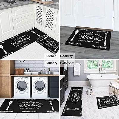 Kitchen Rugs and Mats Non-Slip Washable Anti-Fatigue Kitchen Mats 2 Pieces  Black Kitchen Carpet Floor Comfort Mats for Kitchen Sink Front Two Piece  Set, Black 17x24+17x48inch - Yahoo Shopping