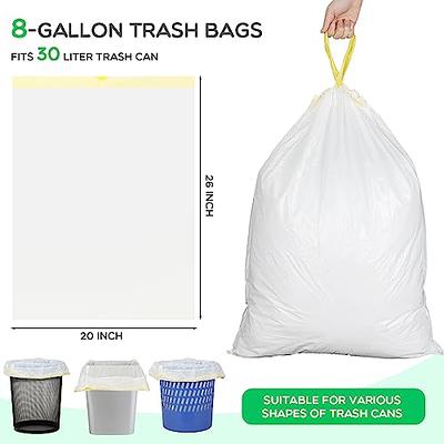  2.5 Gallon Trash Bags With Drawstring, 100 Pcs Trash