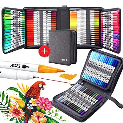 Dual Tip Brush Pen 40 Colors Marker Pens Set Kids Adults Artist Fine Point Coloring Markers Watercolor Pens for Lettering Drawing Journaling No