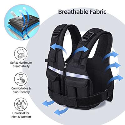  Adjustable weighted vest with weights included Strength  training vests for men women workout Body weight jacket for exercise  running with belt and shoulder pads(Vest with 12 Iron bars Total 7lb) 