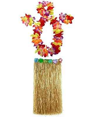 Worallymy 8 PCS Fancy Dress Hula Skirt Costume Hawaiian Grass