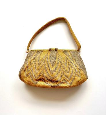 Gold Beaded Clutch Evening Bag Gold Beaded Handbag After 
