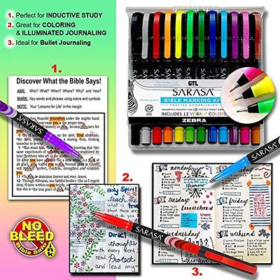 10 Piece Inductive Bible Pen/Pencil Study Kit + 6 Pack Bible/Book Highlighter Set