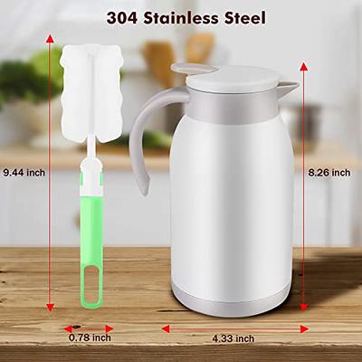 Stainless Steel Thermal Coffee Carafe Dispenser, Unbreakable Double Wall  Vacuum Thermos Flask Large Capacity 40oz 1.2L Water Tea Pot Beverage  Pitcher (White) - Yahoo Shopping