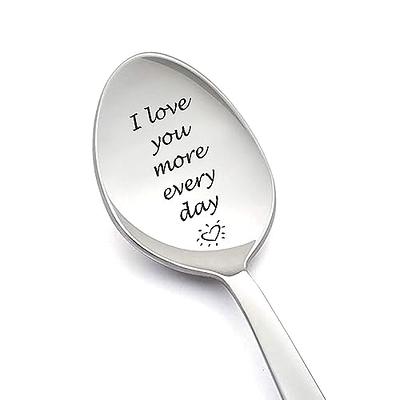 Anniversary Wedding Gifts for Him Her, His and Hers Gifts Coffee Spoons,  Couple Engraved Espresso Coffee Spoon for Husband Wife Birthday Engagement