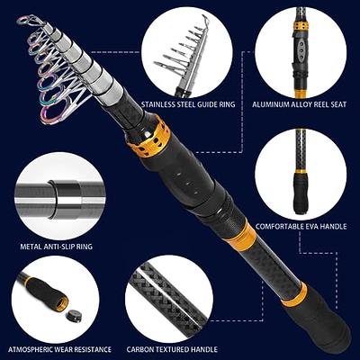 Fishing Rod and Reel Combo Carbon Fiber Telescopic Fishing Pole with Spinning  Reel Fishing Line Fishing Lures Carrier Bag Travel Fishing Rods Kit  Freshwater Saltwater Fishing Poles