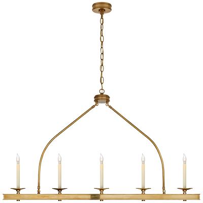 Visual Comfort CHC 1605 Launceton 52 Large Linear Chandelier by E.F.  Chapman Antique Burnished Brass Indoor Lighting Chandeliers - Yahoo Shopping