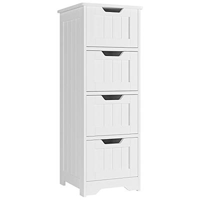 Tangkula 4 Drawers Bathroom Storage Cabinet Free-Standing Side Storage  Organizer Grey