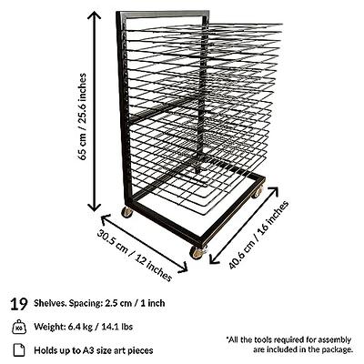 Art Drying Rack, Removable Shelves Mobile Paint Drying Rack with Lockable  Castors, Canvas Rack Art Storage Ideal for Schools and Art Studios 