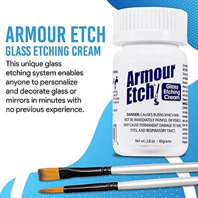 Armour Etch Glass Etching Cream - Starter 2.8oz Size - Bundled with Moshify  Application Brushes - Yahoo Shopping