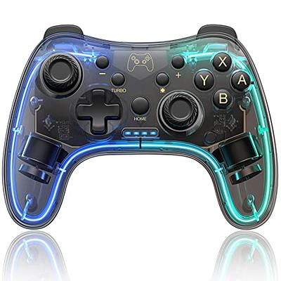 Switch Controller Compatible with Switch/Switch Lite/Switch OLED/Windows/iOS/Android, RGB Lightning Programmable 1000mAh Wireless Switch Pro