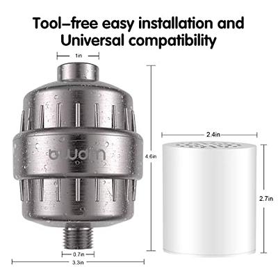 15 Stage Shower Filter - Shower Head Filter - bwdm Hard Water Filter,  Remove Chlorine Heavy Metals and other Impurities, Vitamin C Water Softener  Reduces Dry Itchy Skin, Dandruff (Chrome) 