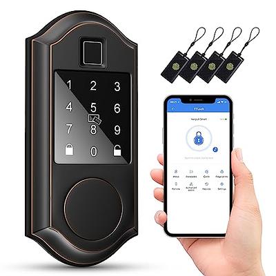 VIGOPKA Keyless Entry Smart Door Lock, Smart Locks for Front Door,  Fingerprint Door Lock, Electronic Keypad Deadbolt Lock with Handles,  Biometric Door