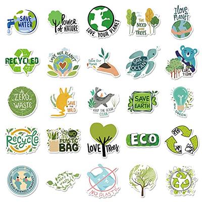 Environmental Protection Stickers, 50PCS Cute Earth Day Stickers