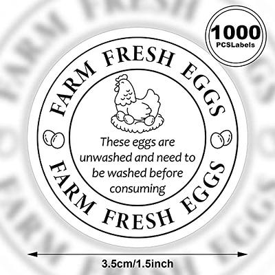  1000 Pcs 2 Inch Egg Carton Stickers Farm Fresh Eggs Stickers  Round Egg Carton Labels Fresh Chicken Stickers Self Adhesive Egg Carton  Stamp for Chicken Cartons : Office Products