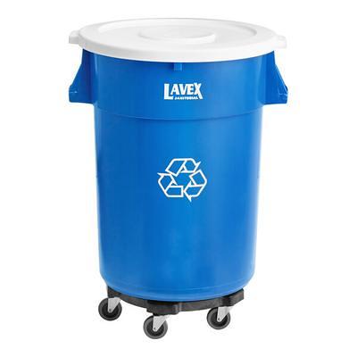 Lavex 32 Gallon Orange Round High Visibility Commercial Trash Can