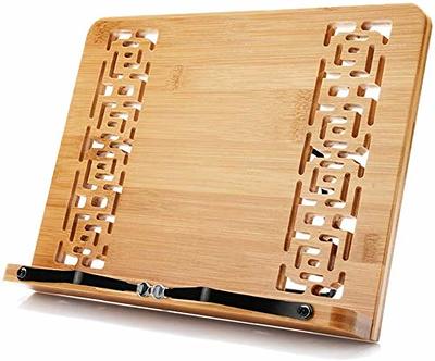 XL Large Size Bamboo Book Stand Cookbook Holder Reading Desk Bookrest with  5 Adjustable Height, Foldable Tray and Page Paper Clip Portable Sturdy  Bookstands for Textbook, Magazine, Music Books, Recipe - Yahoo Shopping