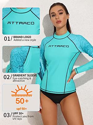  Womens Rash Guard Long Sleeve Swim Shirts, UPF 50+ UV Sun  Protection Shirts Surf Top Quick Dry Breathable Outdoor T-Shirt Swimwear  For Fishing Running Workout Hiking Exercise