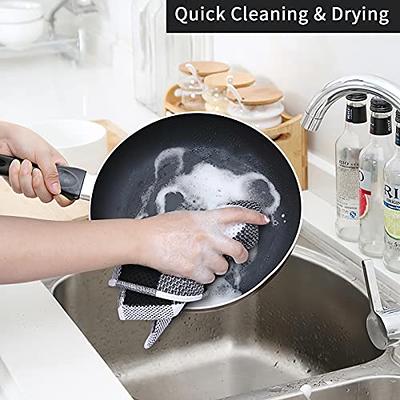 1 Pcs Drying Plaid Lint Terry Kitchen Cleaning Dish Cloths Dish