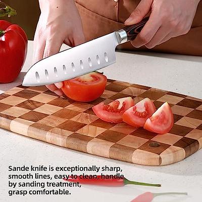 SHANZU Santoku Kitchen Knives, damaskus steel knife, Ergonomic Fiberglass,  G10 Handle, Best Sharp High-Carbon Knives, 7