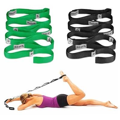 LXLOVESM 2 Pack Stretching Straps Yoga Strap for Physical Therapy,10 Loops  Non-Elastic Stretch Bands for Exercise, Pilates, Dance,Gymnastics,with  Letters & Inspirational Remarks (Green+Black) - Yahoo Shopping