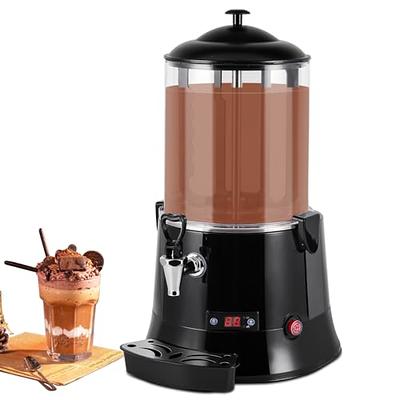 Stainless Steel Insulated Beverage Dispenser,Insulated Thermal Hot and Cold  Drink Dispenser, for Hot Chocolate Coffee Milk Water Juice (10L, Black)