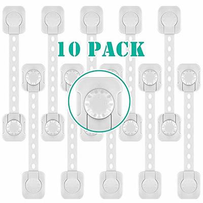 10 Pack Baby Proofing Cabinet Strap Locks - Kids Proof Kit - Child Safety  Drawer Cupboard Oven Refrigerator Adhesive Locks - Adjustable Toilets Seat  Fridge Latches - No Drilling 