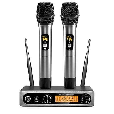 TONOR Wireless Microphone,Metal Dual Professional UHF Cordless Dynamic Mic  Handheld Microphone System for Home Karaoke, Meeting, Party, Church, DJ,  Wedding, Home KTV Set, 200ft(TW-820) - Yahoo Shopping