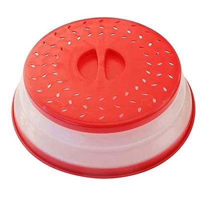 Microwave Splatter Cover Vented Glass Cover Splatter Guard Lid with  Collapsible Silicone for Food as Pot Cover Plate Cover 10.5 inch for 6 7 8  9 10