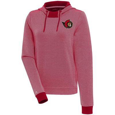 Chicago Cubs Antigua Women's Axe Bunker Tri-Blend Pullover Hoodie -  Red/White