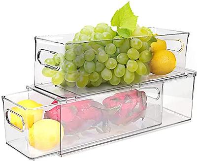 Refrigerator Organizer Bins with Lids, 8 Pack Plastic Freezer Organizer Bins  for Freezer, Kitchen, Countertops, Cabinets - Clear Pantry Organization and Storage  Bins Fridge Organizers by GOLIYEAN - Yahoo Shopping