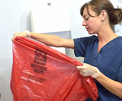 Heavy Duty Medical Waste Bags-Red 20-30 Gallon