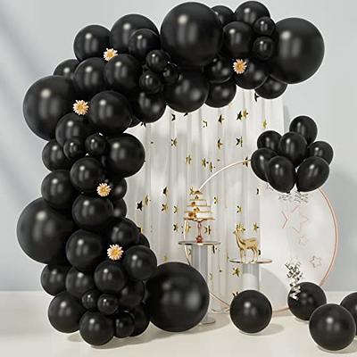 Black and Gold Table Centerpiece Balloons Stand Kit For Table 2 Sets with 2  Crown Balloons and 14 Latex Balloons, Great for Birthday Wedding