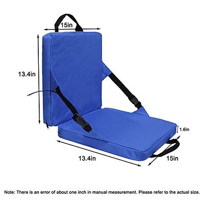 Folding Chair Cushion Back Support Folding Chair Pad with Handle & Shoulder  Strap Lightweight Stadium Cushion for Sports Events