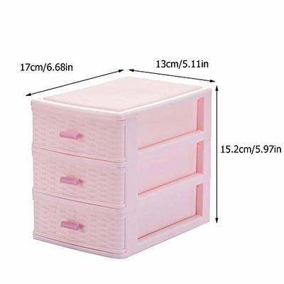 Veemoon Plastic 3-Drawer Jewelry Box, Small Desktop Storage Box Storage  Bins Containers Desk Makeup Organizer Cabinet Cosmetics Case Makeup Case  Jewelry Pink - Yahoo Shopping