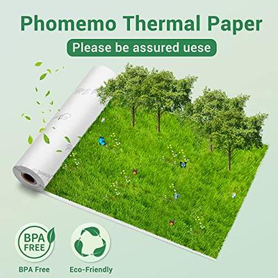 Phomemo White Self-Adhesive Thermal Paper, 4.3 Sticker Paper for Phomemo  M04S/M04S Bluetooth Thermal Printer, Black on White, 110mm x 3.5m, 3-Rolls  - Yahoo Shopping