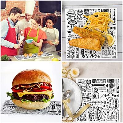 50pcs Food Wrapping Paper, Tray Liner, Burger Paper Wrap, Sandwich