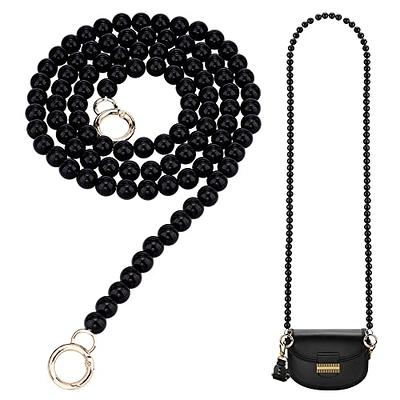 PH PandaHall 47 Imitation Pearl Bead Bag Chain, Crossbody Bag Chain Strap  12mm Black Pearl Purse Chain Replacement with Golden Clasps for Women Purse  Handbag Wallet DIY Bags - Yahoo Shopping