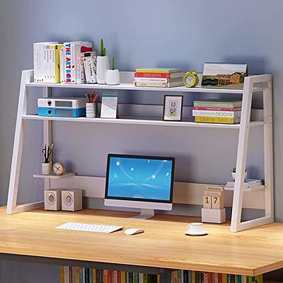 2-Tier Desktop Bookshelf For Computer Desk, Wood And Metal Desk Shelf ,  Adjustable Desk Bookcase, Open Countertop Storage Display Shelf,  Freestanding Small Organizer Rack ( Color : White , Size : 95X2 - Yahoo  Shopping