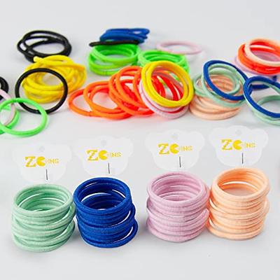 ZCOINS Baby Hair Ties for Thin Hair Ponytail Holder for Newborn Girls,  Toddler Rubber Bands for Hair Multicolor 100pcs