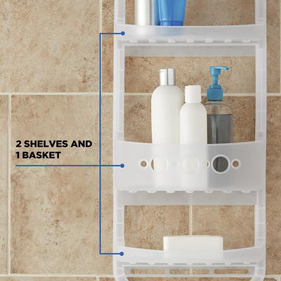 Mainstays Large over the Shower Caddy, 2 Shelves, 1 Deep Basket, Heavy Duty  Plastic, Frosty Finish - Yahoo Shopping