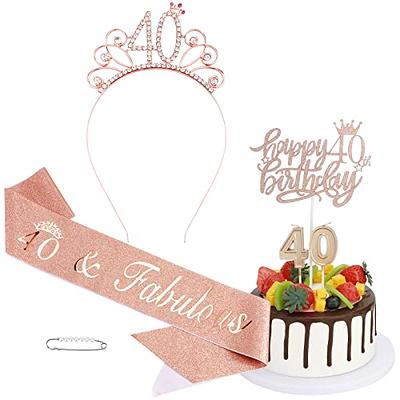 40 Sash and Tiara Happy 40th Birthday Decoraciones Mujer, 40 Regalos de  cumpleaños para mujer Divertido, Regalo de 40 cumpleaños para mujer, 40  cumpleaños divertido -  España