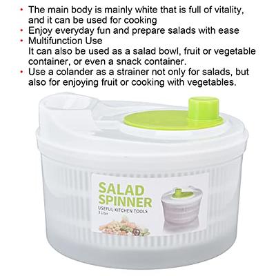 Large Salad Spinner, 4L Vegetable Dryer PP Salad Spinner Multifunction  Salad Drainer Bowl for Home Kitchen Green