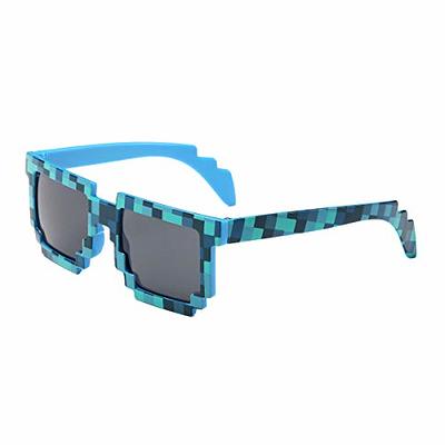 kilofly 2pc 8-Bit Pixel UV Protect Gamer Sunglasses Adult Kids