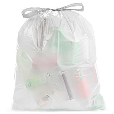 Code P (50 Count) 13-16 Gallon Heavy Duty Drawstring Plastic Trash Bags Compatible with Code P | 1.2 Mil | White Drawstring Garbage Liners 13-16