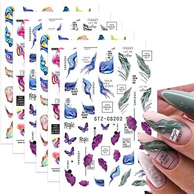 Fashion Colorful Decals Manicure 3D Art Stickers Decal Manicure Self  Adhensive Nail DIY Design Nail Art Stickers for Nail Tools Decorations