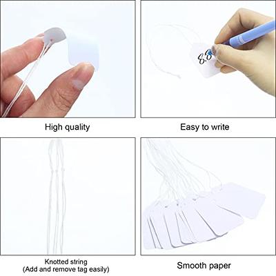 500 Pack White Marking Tags Jewelry Price Tags Hang Price Labels Display  Tags with Hanging String