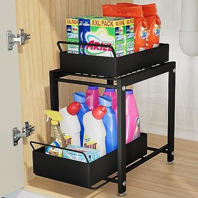 Reaeon Under Sink Organizers and Storage, 2-Tier Sliding Drawer Cabinet  Organizer, Carbon Steel Organization Storage, Multi-Purpose Storage Shelf  for Kitchen Bathroom(Black, Large, 1Pack) - Yahoo Shopping